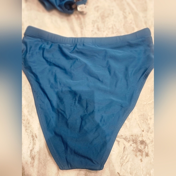 NWT! TEMPT ME womens 2 piece TEAL high waist athletic bikini set size MEDIUM - Picture 9 of 9